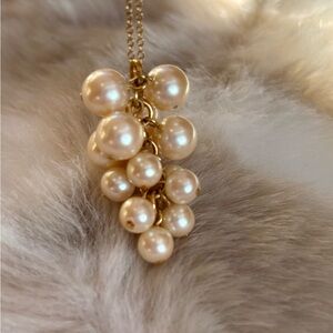 Gold Pearl Cluster Necklace